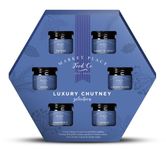 Luxury Chutney Selection by Market Place Food Company - 6 x 42g Glass Jars Gift Set - Sweet N Spicy Tomato, Pickle, Onion, Chunky Onion, Gardners Choice and Tomato Chutneys