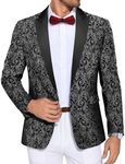 COOFANDY Mens Gold Tuxedo Paisley Jacquard Suit Jacket Dinner Party Prom Wedding