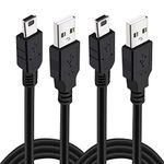 2Pack 10Ft PS3 Controller Charging Cable, Magnetic Ring Mini USB Data Charging Cord for Sony Playstation 3/ PS3 Slim/PS Move Controllers GoPro,HD,Dash Cam,MP3 Player Digital Cameras, TI-84 Plus