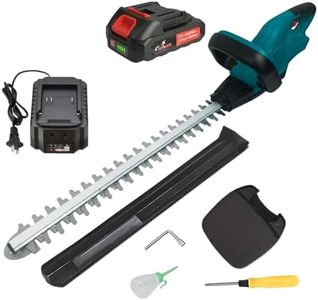 21V Cordless Hedge Trimmer, Battery Powered Bush Trimmer with Battery and Charger Included, Lightweight Handheld Shrub Trimmer with Dual Action Blade for Garden Yard Bushes Hedges