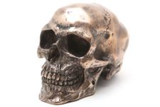 PTC 3.25 Inch Small Bronze Finish Skeleton Skull Statue Figurine