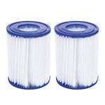 2 Pack Pool Filter Cartrid ES for Int Type A Cartrid e Filter Swim n Pool Filter Pumps, Replacement Filter Pool Cleaner, White