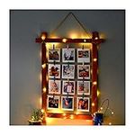 DECOLIFE Natural Looking Wooden Photo Frame With Led Light And Latch – Photo Frame Multiple Photos - Picture Frames For Wall Decor And Home Decor - Photo Collage Frames For Wall