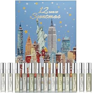 Beauty Advent Calendar 2025 - 12 Days of Perfume Advent Calendar for Women – Luxury Fragrance Gift Set 12 Mini Perfume Sprays – Christmas Gifts Holiday Countdown Gift in Festive New York City Design