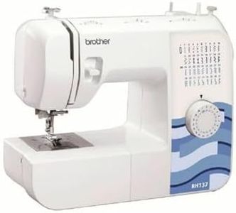 Brother RH137 Nähmaschine (37 Stiche) - Allrounder für Home Deko & Hobby, Weiß / Blau