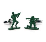 CUFFLINKS Perfect Cufflink Army Men Green Soldier Rifle Military Marines Pair of Cufflink in And Presentation Gift Box (Silver Cufflinks Army)