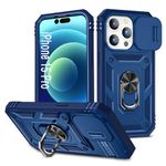 DAWEIXEAU Case for iPhone 15 Pro,Silicone Heavy-Duty Tough Rugged Lightweight Shockproof with Bracket Bumper Cover Case for iPhone 15 Pro 6.1" (Blue)