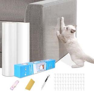 Cat Scratch Furniture Protector, 236.2"x11.8" Couch Protector from Cat Claws, Thicken Transparent Self-Adhesive Furniture Protectors from Cats Scratching for Couch Sofa Door Protection