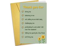 Nchigedy Funny Thank You Card for Boss Manager, Boss's Day Card from Employee Staff, Boss Appreciation Card, Bosses Day Gift for Men Women, Thank You for Hiring Me...