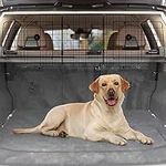 HAITRAL Adjustable Dog Car Barrier, Universal-Fit Dog Barrier for SUVs,Cars,Trucks, Heavy-Duty Wire Mesh Pet Divider Dog Guard,Back Seat Dog Separator Gate for Cargo Area,Safety Car Travel Accessories