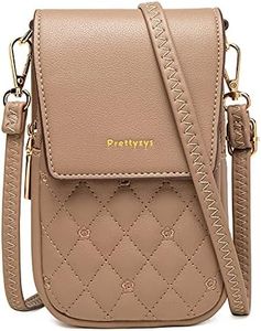 Bolso Bandolera Pequeño para Mujer, Bolso para Teléfono Móvil Bordado en Piel con Ranura para Tarjetas Bolso Bandolera para Mujer con Cremallera y Bandolera Ajustable