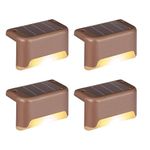 EMBOX Solar Light Outdoor Garden Waterproof Stair Deck Pool Patio Fence Gate Yard Floor Step Railing Window Balcony Sunlight Pathway (Pack of 4)