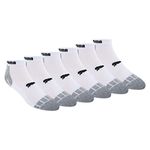 PUMA mens 6 Pack Low Cut Socks, White/Grey, 10-13