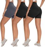 3 Pack Biker Shorts for Women – 8"/ 5"/ 3" High Waisted Tummy Control Workout Yoga Running Athletic Shorts