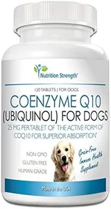 Nutrition Strength Coenzyme Q10 for Dogs Grain-Free Supplement, Ubiquinol - The Electron-Rich Form of CoQ10, Promotes Heart Health, Cognitive and Energy Support for Dogs, 120 Chewable Tablets