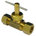 LASCO 17-1531 3/8-Inch Compression by 3/8-Inch Compression Straight Brass Needle Valve