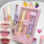 Mrettick 3 Colors Jelly Lipstick, Tinted Lip Gloss Heart Shape Lip Stain, Mirror Hydrating Jelly Love Lipstick, Long Lasting Moisturizing Tinted Lip Balm, Non-sticky (#1)