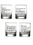 Ek Do Dhai Classic Quotes Whiskey Glass - Thick Bottom Bourbon Glasses, Glass Tumbler for Scotch, Cocktail, Liquor, Home Bar Whisky Gifts for Men (Glass Set 4) 300ml