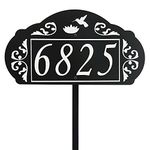 Hummingbird & Flower Reflective Garden Address Sign - USA Hand Crafted
