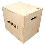 Synergee 3 in 1 Wood Plyometric Box for Jump Training and Conditioning. Wooden Plyo Box All in One Jump Trainer. Size - 20/18/16