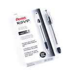 Pentel R.S.V.P. Ballpoint Pen, 1.0mm Bold Point, Black Ink, Box of 12