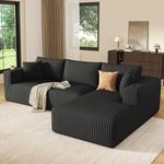DURASPACE 108'' Modular Sectional Sofa, Cloud Boneless Couch with Deep Seat, Cup Holder, Memory Foam, Corduroy L Shaped Couch for Living Room Bedroom, No Assembly Required