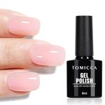 TOMICCA Pink Gel Nail Polish -Jelly Milky Pink Translucent Gel Nail Polish Soak Off UV LED Nail Art Manicure Pedicure for Professional, Salon & Home Long Lasting & Easy to Apply 8ML