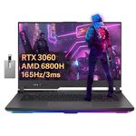 ASUS ROG Strix G15 15.6” WQHD Gaming Laptop, AMD Ryzen7 6800H, NVIDIA GeForce RTX 3060, 64GB DDR5 RAM, 2TB SSD, RGB KB, Wi-Fi 6E, Thermal Grizzly Cooling, VR-Ready, Gray, Win 11 Pro, 32GB USB Card