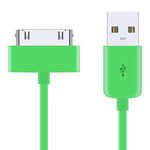 5 x 1 Metre Green 30-Pin USB Data Sync Charging Cable Compatible with Apple iPhone 4 4S 3G 3GS Apple iPad 1st 2nd 3rd Gen iPod 5th Gen classic nano 1st 2nd 3rd 4th 5th 6th Gen Touch - 5 Cables