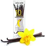 Native Vanilla Grade B Tahitian Vanilla Beans – 10 Premium Extract Whole Pods – for Chefs and Home Baking, Cooking, & Extract Making – Homemade Vanilla Extract