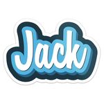 Cartoon Jack Name Sticker - Waterproof Vinyl Decal for Car Bumper, Laptop, Water Bottle, Luggage, Wall, and Window, Size - 3'' Longer Side