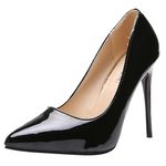 High Heels for Women Ladies Stiletto Heels Pumps Pointed Toe High Heel Party Prom Wedding Bridal Occasion Heeled Smart Office Work Heels Shoes Fashion Courts Shoes Black