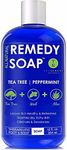 Remedy Anti-Fungal Soap, Helps Wash Away Body Odour, Athlete's Foot, Nail Fungus, Ringworm, Jock Itch, Yeast Infections and Skin Irritations 100% natural refreshing foot and body wash with tea tree oil, mint & aloe. 12oz therapeutic cleanser by Remedy Wash.