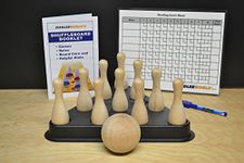 Table Shuffleboard Bowling Pins - Pinsetter - Booklet - Score Chart & Wood Ball