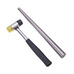 PH PandaHall Jewellery Tool Sets, with Steel Ring Enlarger Stick Mandrel Sizer Tool and Installable Two Way Rubber Steel Handle Hammers for Jewellery Making, Platinum