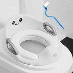 AGAKY Potty Training Toilet Seat for Kids, Toddler Toilet Seat for Boys Girls with Splash Guard/Toilet Brush/Handrest/Backrest for Oval and Round Toilet White