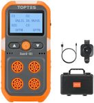 TopTes Guard-101 4 Gas Monitor Multi Gas Detector for H2S, CO, LEL and O2, with Vibration, Visual and Audible Alarms, 14h Long Battery Life, Safety Explosion-Proof, Gas Monitor for Work, Home - Orange