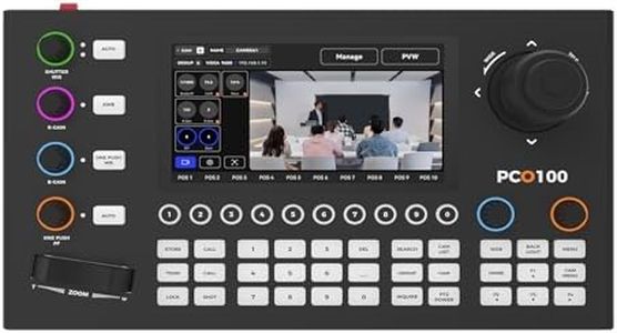 SPROLINK PCO100 PTZ Camera Controller with AI People Tracking, 5.5" Touchscreen, 4D Joystick, NDI Ready, PoE, Control 255 Cameras, VISCA/Onvif/Pelco for Church Live Streaming