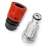 DEXURIES Universal Heavy Duty 3/4" High-Pressure Washer Inlet Filter & Quick Connector Nipple/Nozzle Accessory (Pack of 1, Multicolor)