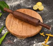 Jaipur Ace Handcrafted Sheesham Wooden Chakla Belan Rolling Plate Roti Maker Rolling Pin (10 Inch) Wooden Chakla Belan/Wooden Chakla Belan Combo Set for Kitchen (Sheesham Chakla with Belan)