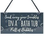 RED OCEAN Bath Tub Bathroom Decor Toilet Door Sign Nautical Wall Sign Chic Home Plaque Friendship Gift