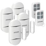 LACORAMO Door Alarm Sensor, Wireless Magnetically Triggered Window Alarm, 130 db Siren Security Burglar Alert with 2 Remote for Protecting Kids Safety, Home, Shop (4 door alarms and 2 remotes)