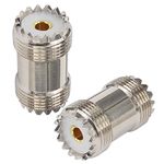 Boobrie SO239 to SO239 Coaxial UHF Female to UHF Female Barrel Coax Connector Adapter UHF RF Connector UHF Double Female Connector Coupler Joiner for CB Ham Radio Antenna SWR Meter Pack of 2