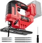 Cerycose Jigsaw Compatible with Milwaukee 18V Battery, Cordless Jig Saw Tool, Brushless Motor, Variable Speed, Bevel Angle (0°-45°), LED Light with 3 Position Orbital Setting (Tool Only, No Battery)