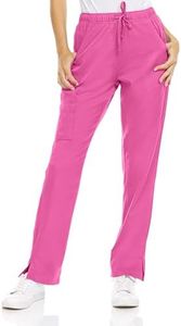 MediChic Womens Scrubs 4-Way Anti-Wrinkle Stretch Straight Leg Six Pocket Pants with Cargo Pockets