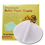 Round Parchment Paper Liners for Tortilla and Mini Burger - Non-Stick Patty Press Paper for Butter Paper 9 Inc- 50 pcs