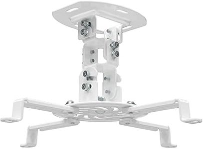 WALI Projector Ceiling Mount, Universal Low Profile Projector Mount with Retractable Arms and Multiple Adjustment Function (Pm-002-W), White