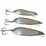 Fish WOW! 5oz 7oz 9oz Fishing Spoon with a Treble Hook Fish Jig Bait Lures - Silver Tape