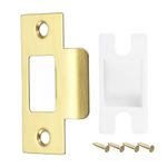 sourcing map Door Strike Plate, 70mm x 40.3mm 304 Stainless Steel Latch Deadbolt Strike Plate with Box for Door Frame Door Jamb, Gold