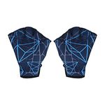 PATIKIL Webbed Swim Gloves, Swimming Aquatic Gloves Printing Water Resistance Training Accessories for Swimming and Diving, S, Dark Blue